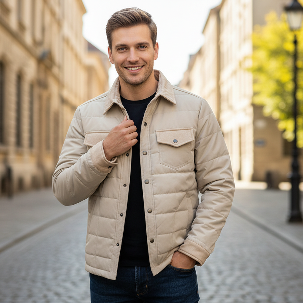 Daviere – Men’s Quilted Winter Jacket with Collar