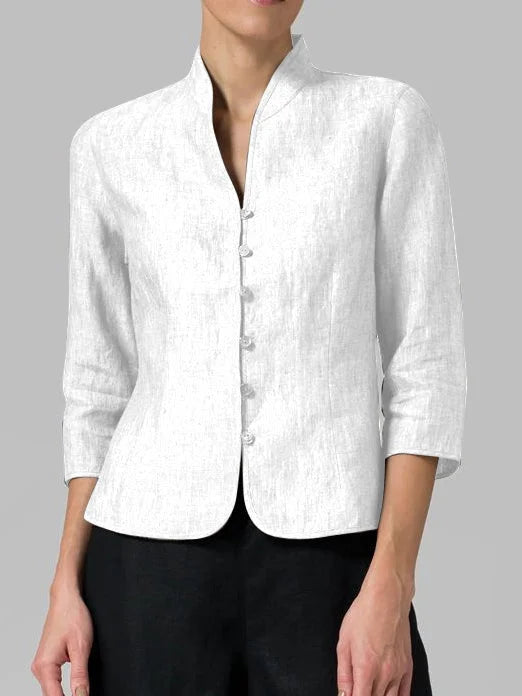 Eleanora - Womens Blouse With Stand Collar