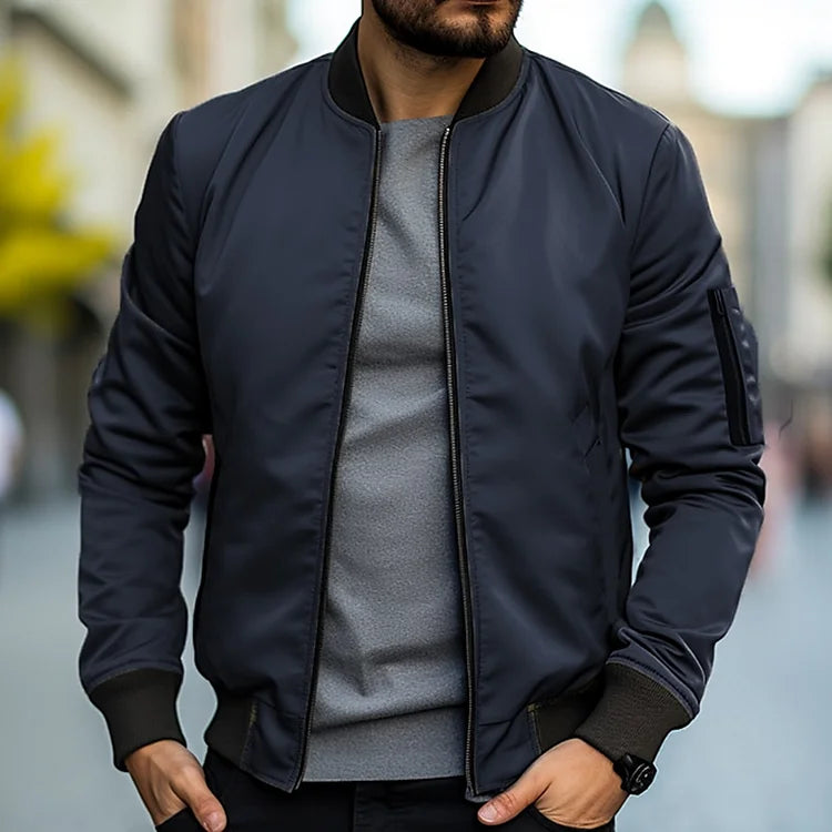 Tavian – Chaqueta para Hombre con Cierre y Puños Acanalados