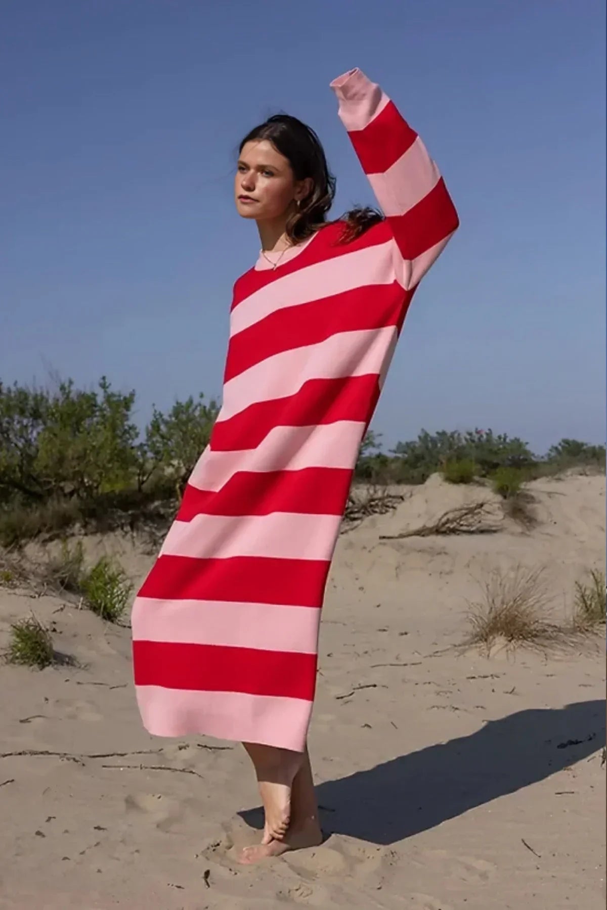 Striped Oversized Maxi Dress | Casual | Relaxed Fit