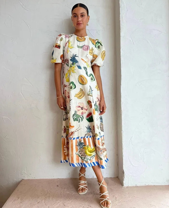 Callie | Women’s Graffiti Maxi Dress | Slim Fit