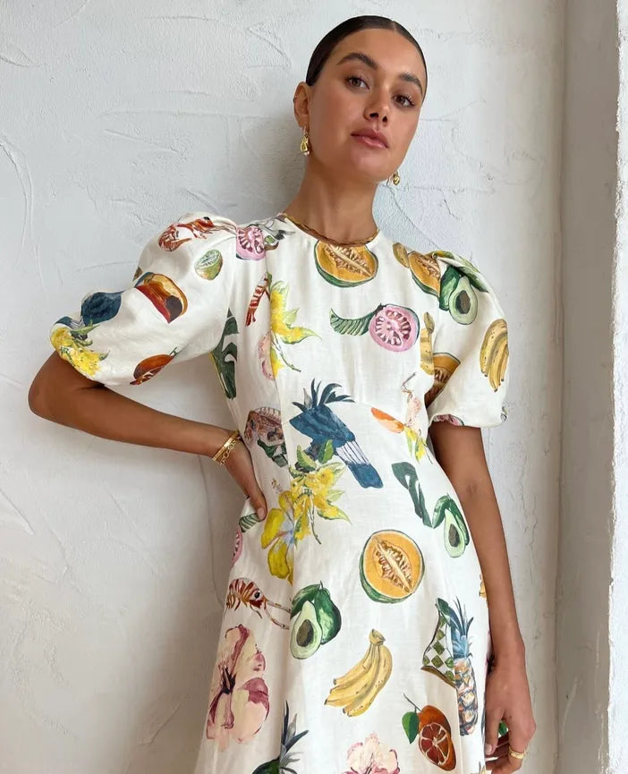 Callie | Women’s Graffiti Maxi Dress | Slim Fit