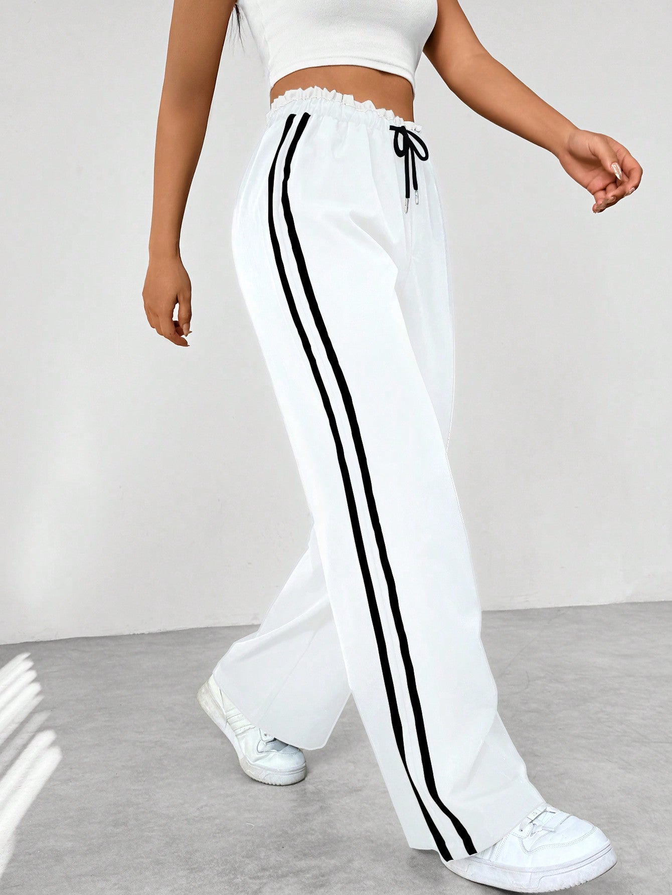 Women’s Wide-Leg Trousers - Full-Length Sports Design