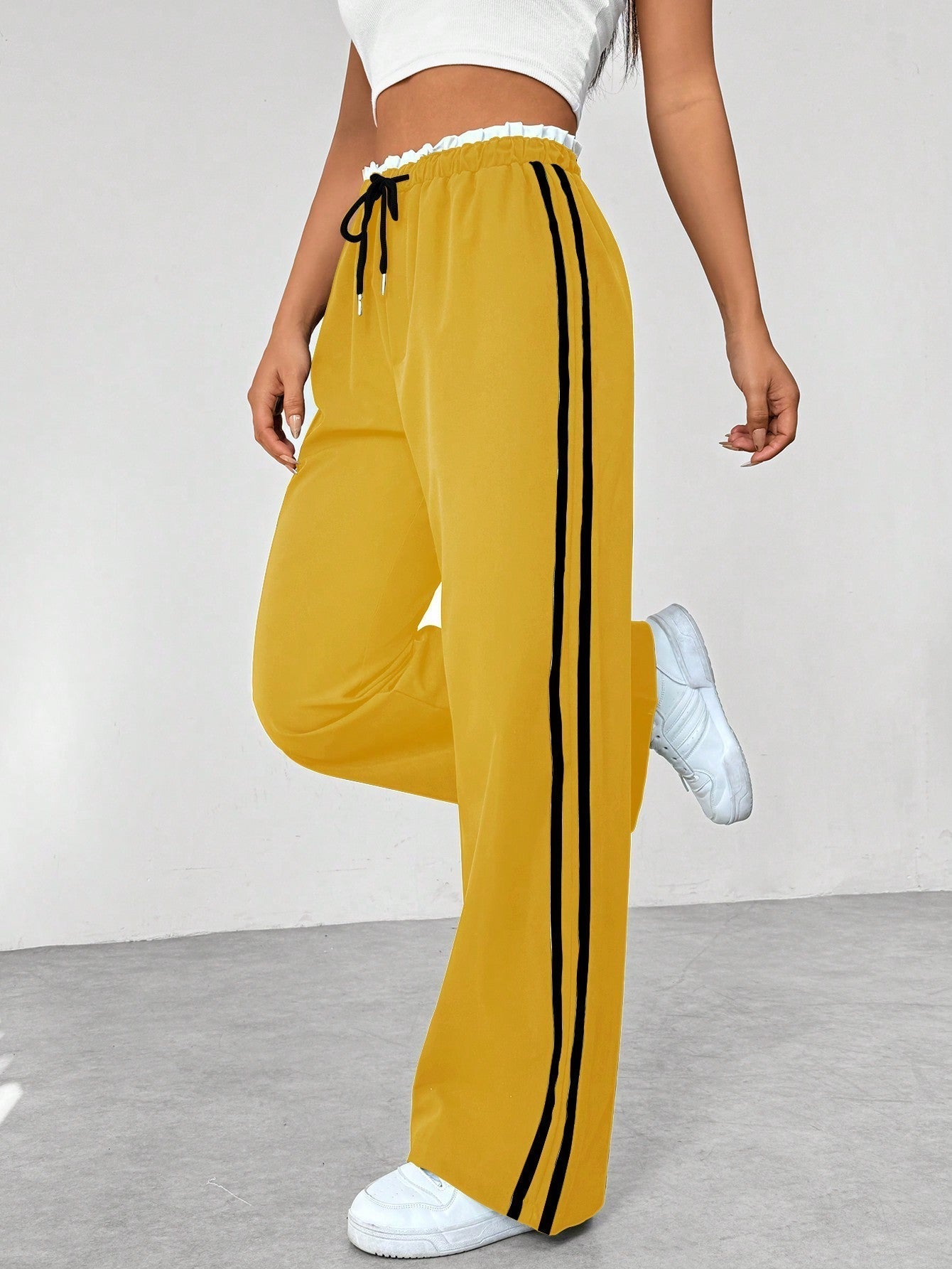 Women’s Wide-Leg Trousers - Full-Length Sports Design