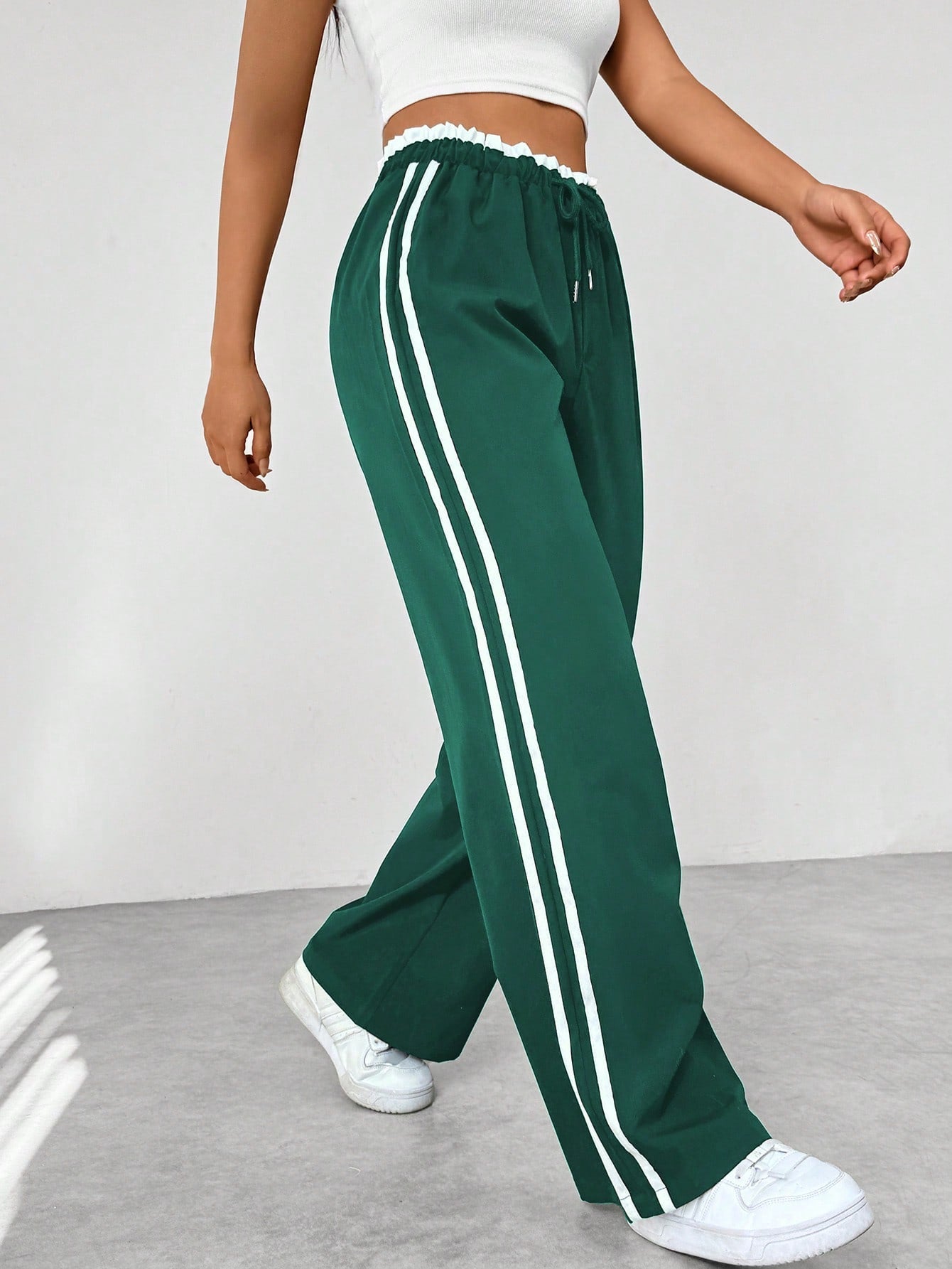Women’s Wide-Leg Trousers - Full-Length Sports Design