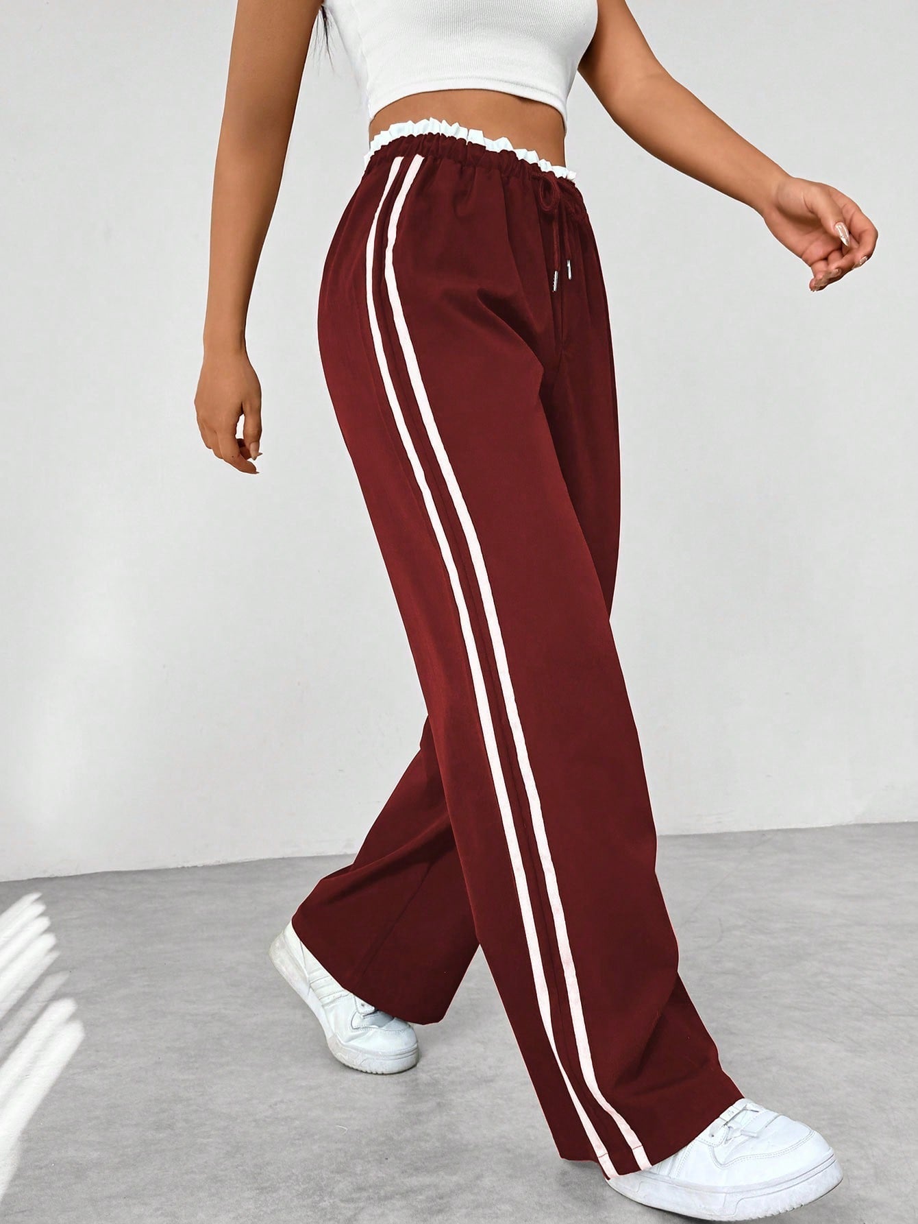 Women’s Wide-Leg Trousers - Full-Length Sports Design