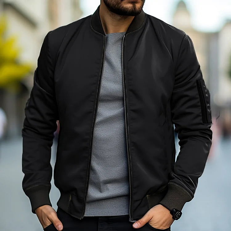 Tavian – Chaqueta para Hombre con Cierre y Puños Acanalados