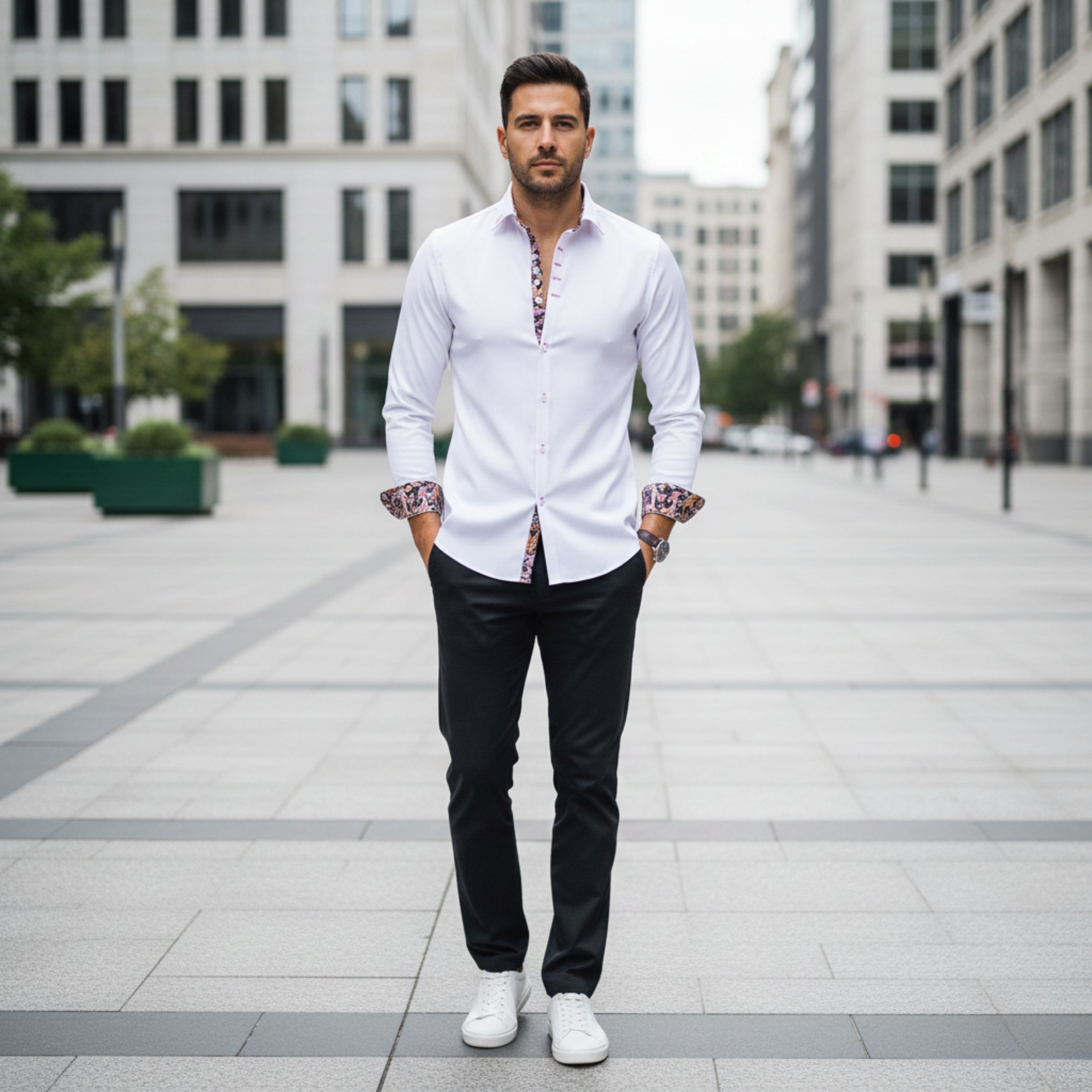 Men’s Sleek Modern Long Sleeve Shirt | Classic
