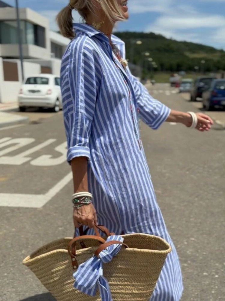 Leona | Women’s Shirt Dress | Striped & Effortless