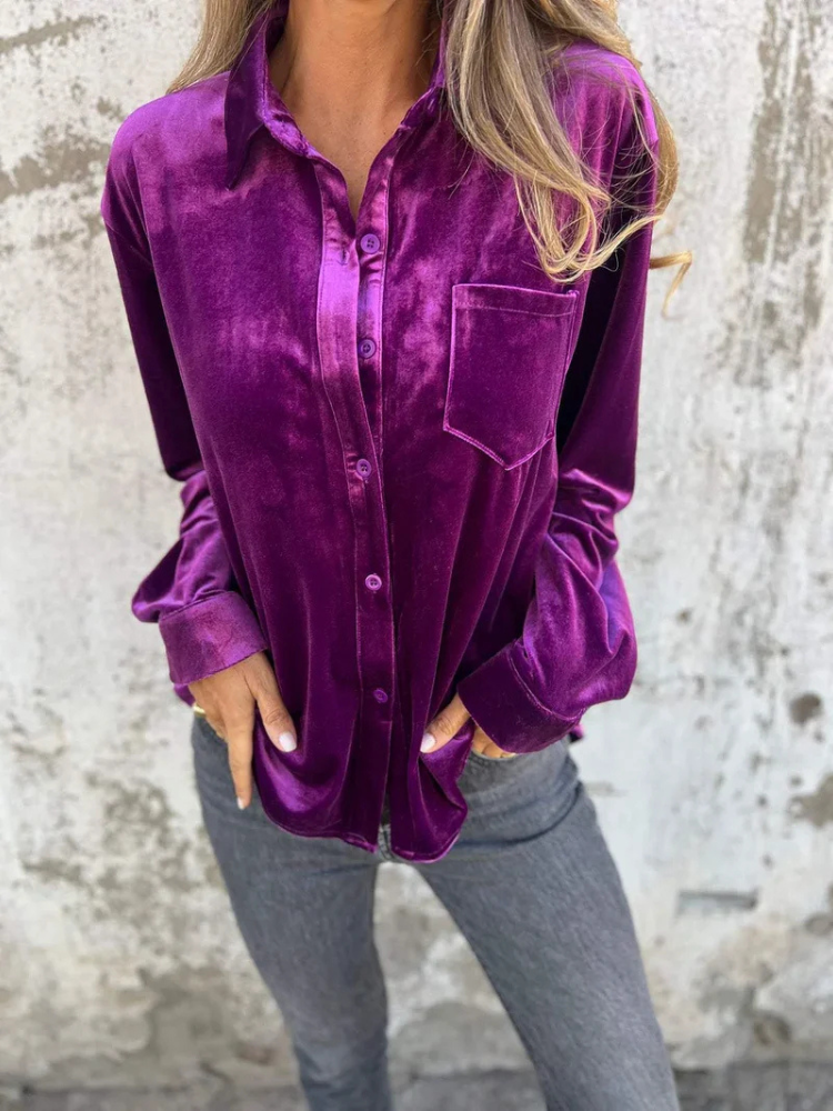 Fleurine | Women’s Velvet Shirt | Silky-Touch