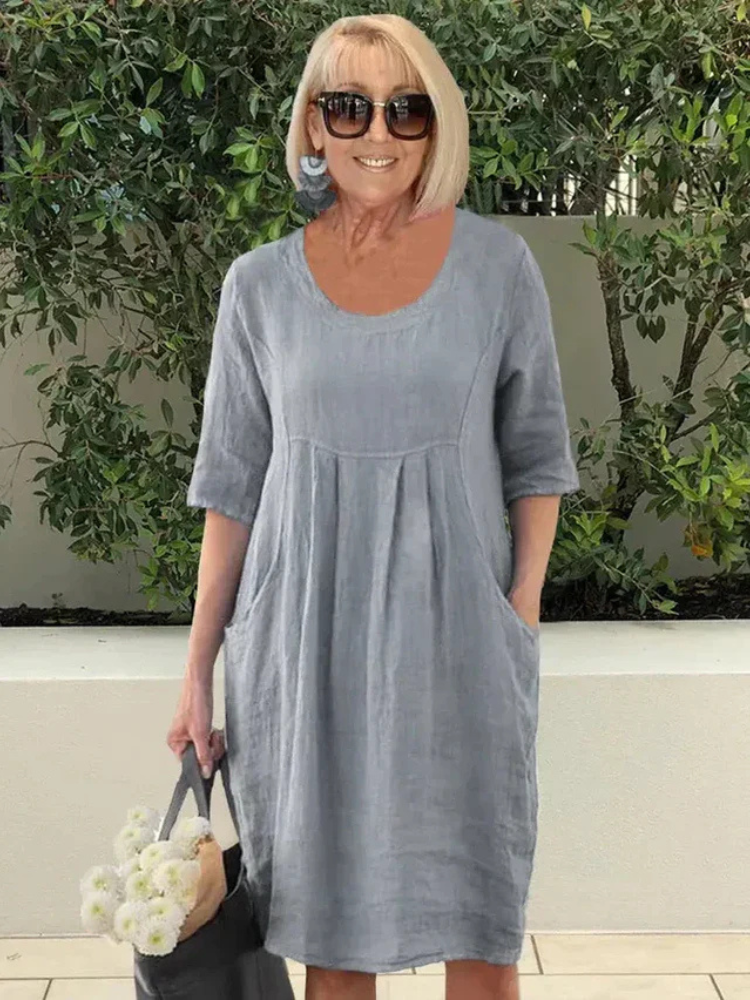 Claire | Women’s Midi Dress | Cotton Blend with Pockets