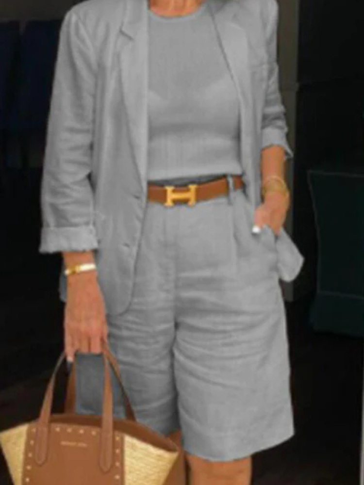 Anastasia | Women’s Linen Blazer & Shorts Set | Elegant & Breezy