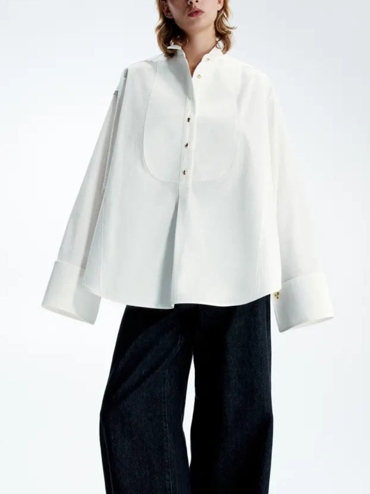 Carmen | Women’s Oversized Tuxedo Shirt | Poncho-Inspired