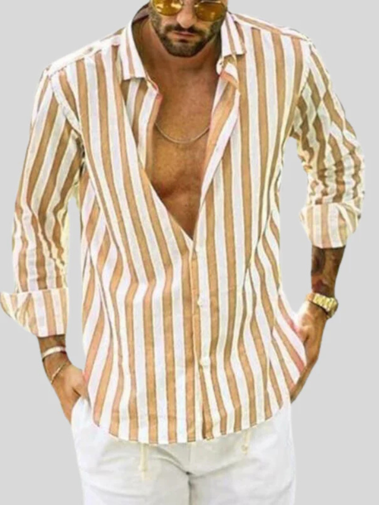 Lian | Men’s Striped Shirt | Linen & Relaxed Style