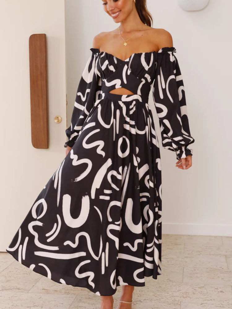 Ember | Women’s Maxi Dress | Balloon Sleeve Cut-Out Fit