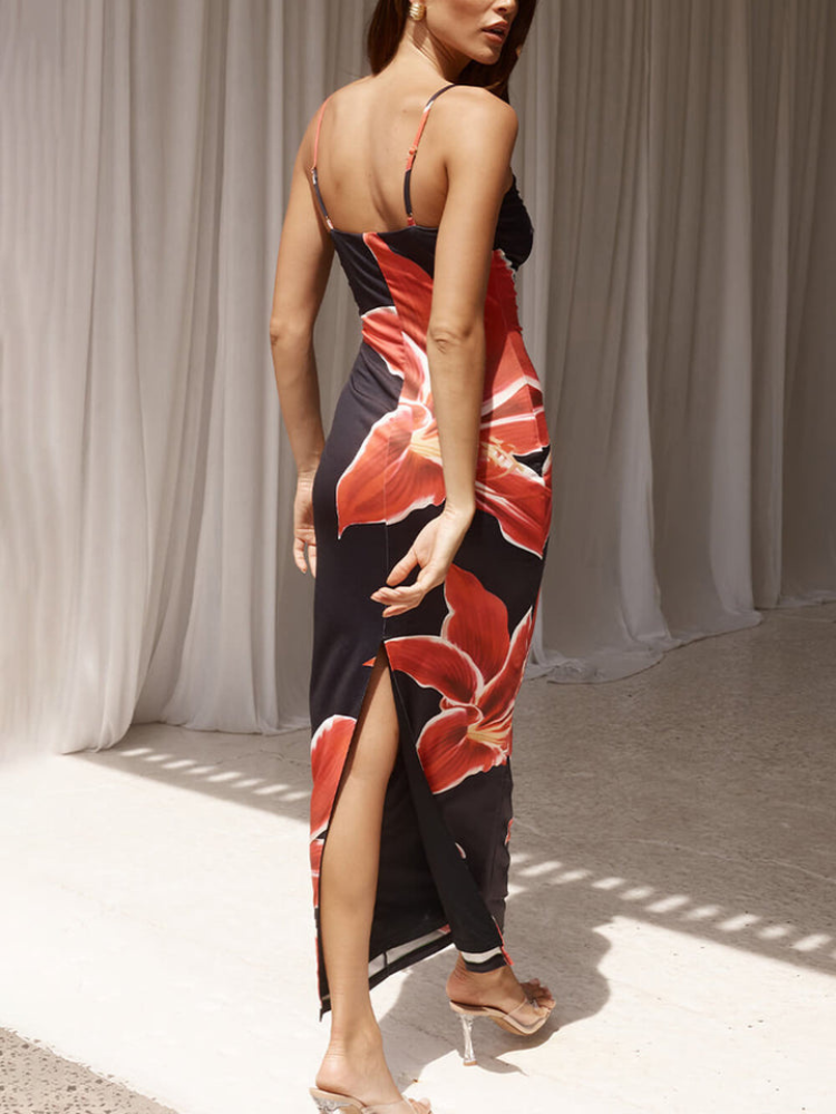 Chelsea | Women’s Maxi Dress | Floral Print and Strappy Detail