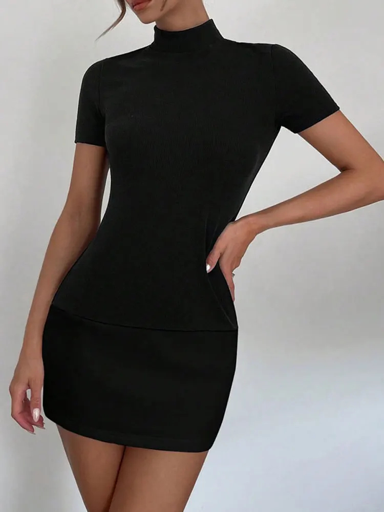Tossy | Women’s Mini Dress | Contrast Patchwork