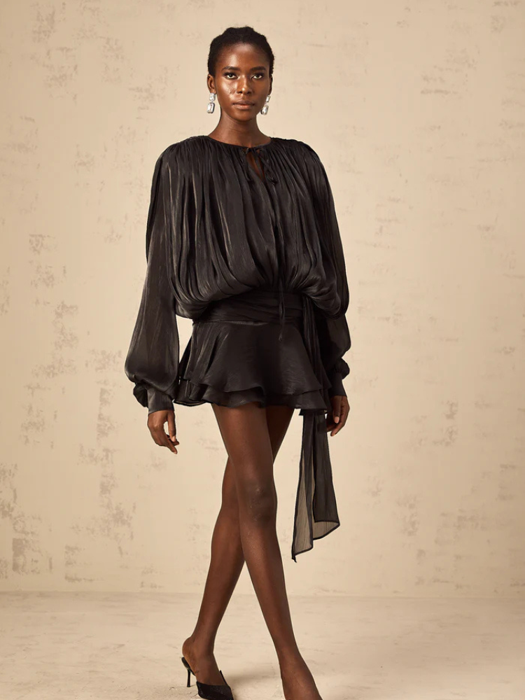 Vianey | Women’s Mini Dress | Pleated & Ruffled