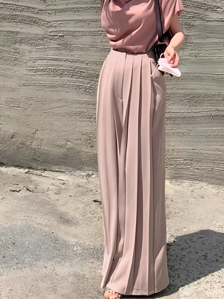 Cambria | Women’s Pants | High Waist Pleated Wide Leg