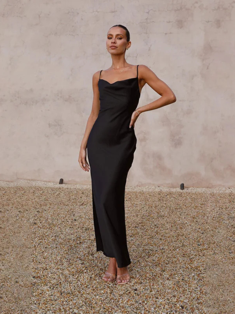 Anne | Women’s Long Satin Dress | Luxurious & Elegant