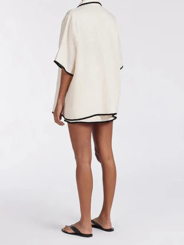 Violet | Women’s Skirt Set | Oversized Contrast Tie