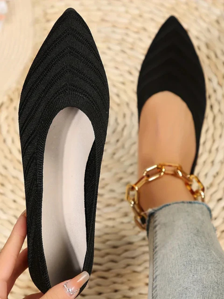 Annie | Women’s Knit Ballet Loafers | Pointed-Toe Chic