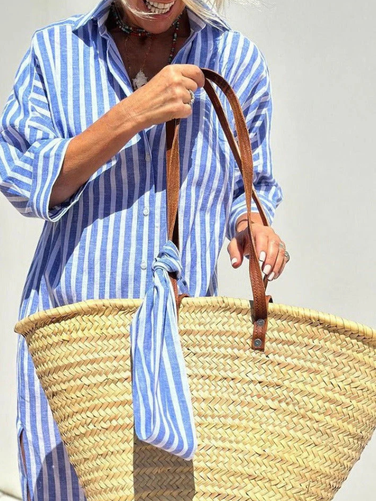 Leona | Women’s Shirt Dress | Striped & Effortless