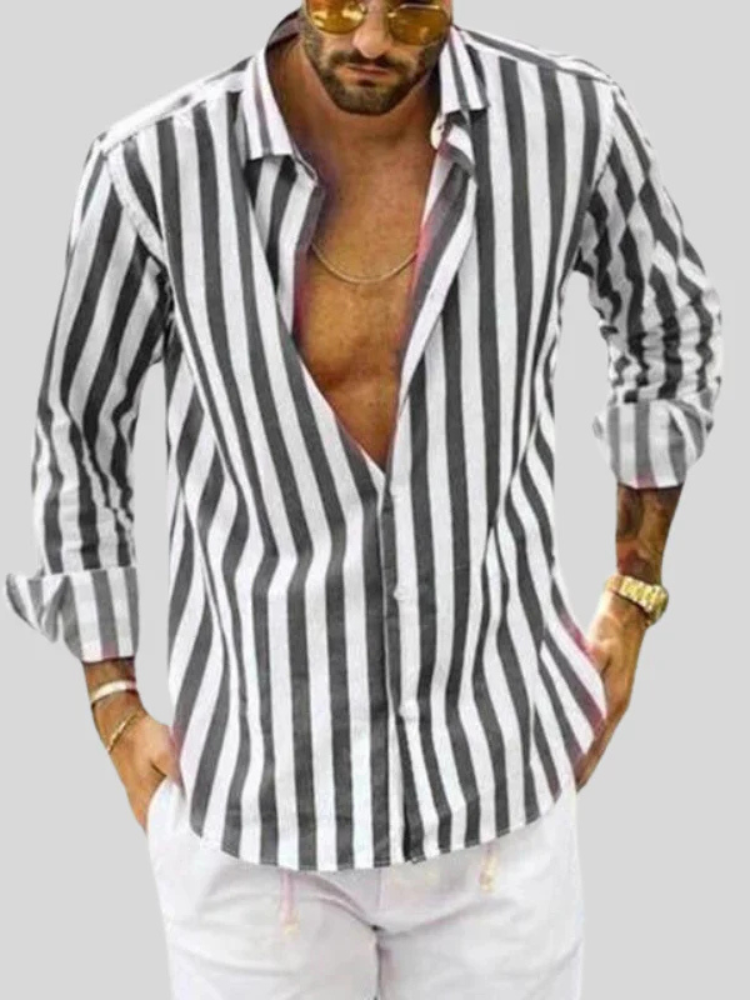 Lian | Men’s Striped Shirt | Linen & Relaxed Style