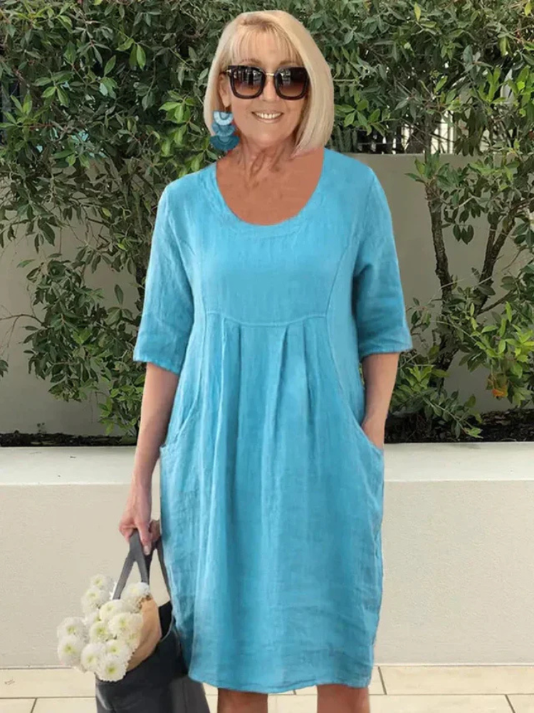 Claire | Women’s Midi Dress | Cotton Blend with Pockets