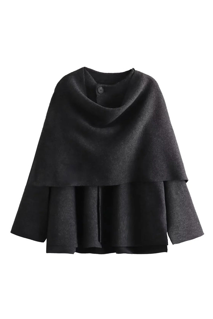 Women’s Faux Leather Cape | Chic & Elegant | Oversized Hooded Design