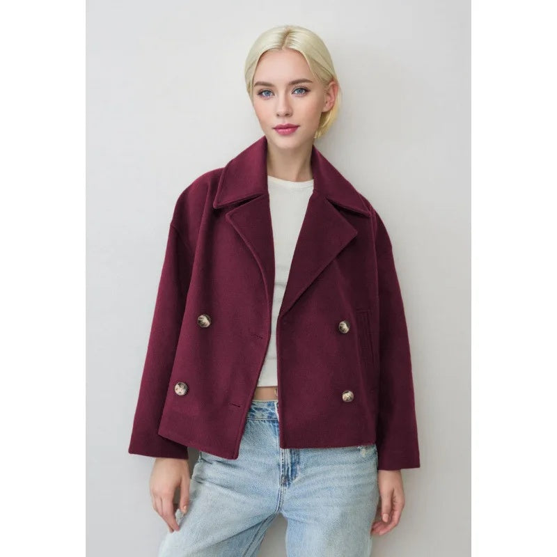 Valerienne – Women’s Cropped Double Breasted Jacket