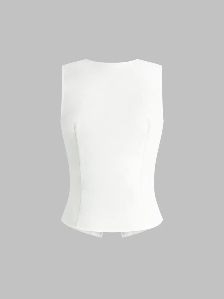 Estelle | Women’s Tank Top | Linen Blend Button Up