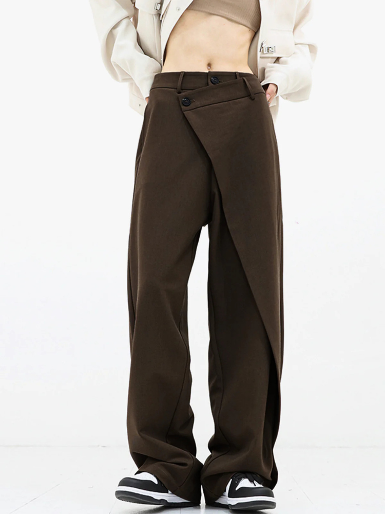 Elina | Women’s Wide-Leg Dress Pants | Asymmetrical & Elegant