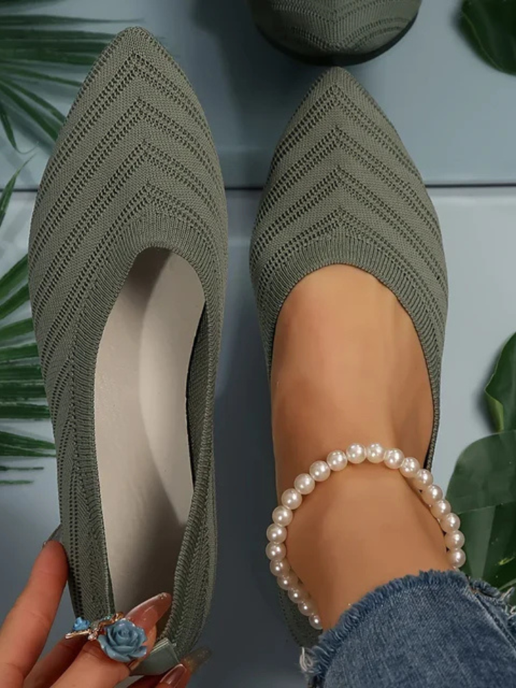 Annie | Women’s Knit Ballet Loafers | Pointed-Toe Chic