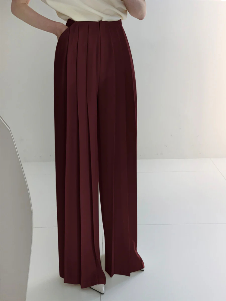 Cambria | Women’s Pants | High Waist Pleated Wide Leg