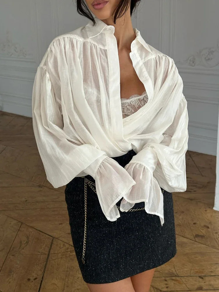 Serenya | Women’s Blouse | Sheer Patchwork