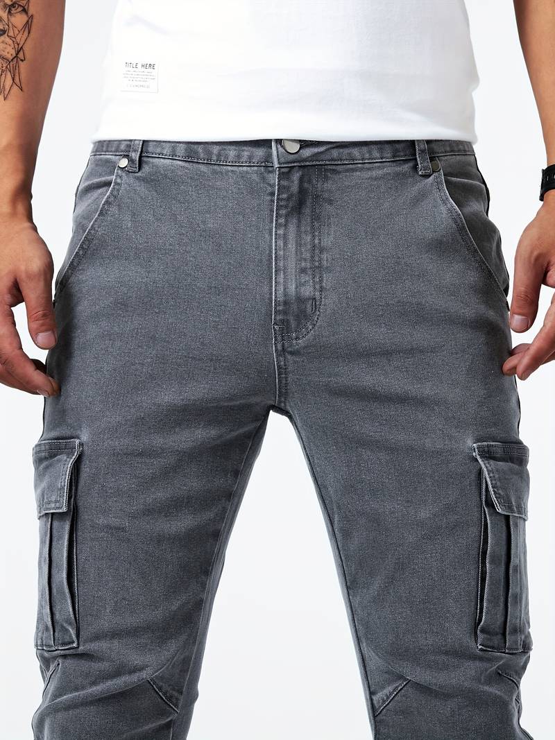 Men's Cargo Jeans – Straight Leg Trousers