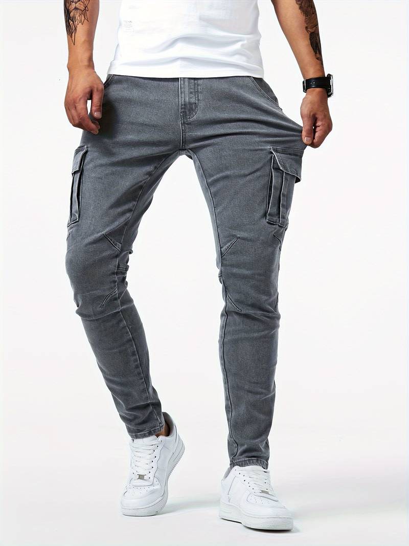Men's Cargo Jeans – Straight Leg Trousers