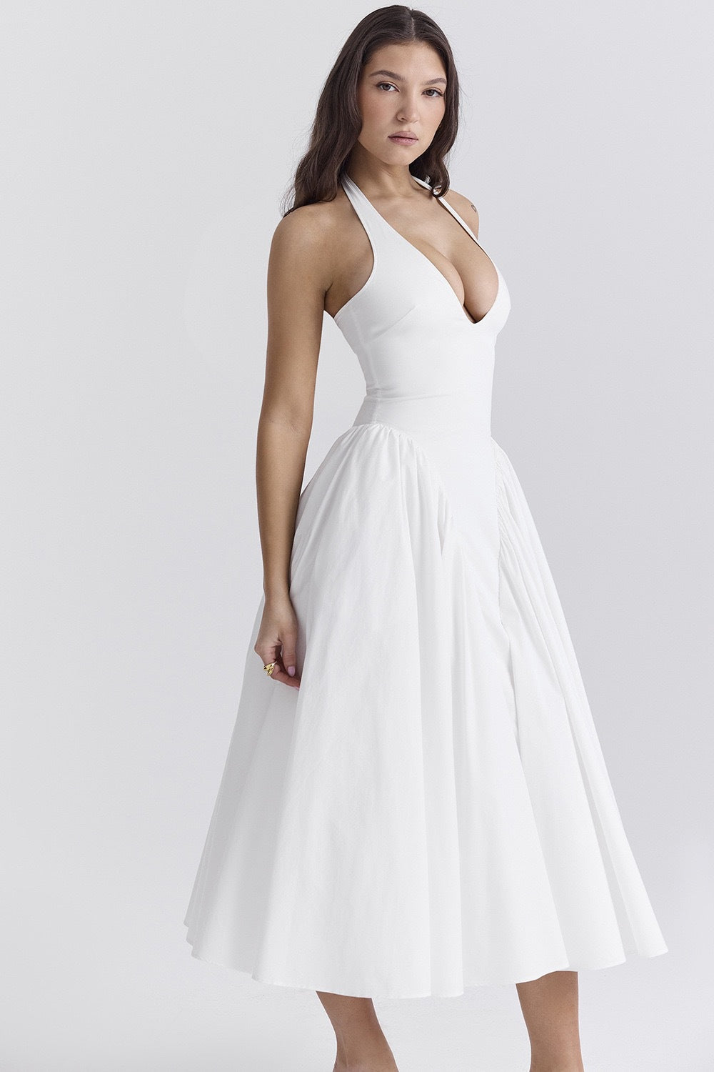 Women’s Halter Midi Dress | Elegant & Flattering | Timeless A-Line Silhouette