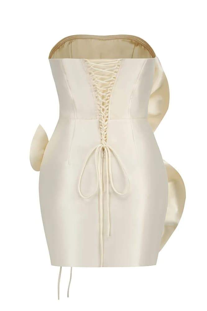 3D Floral Strapless Mini Dress | Sculptural & Bold | High-Fashion Statement