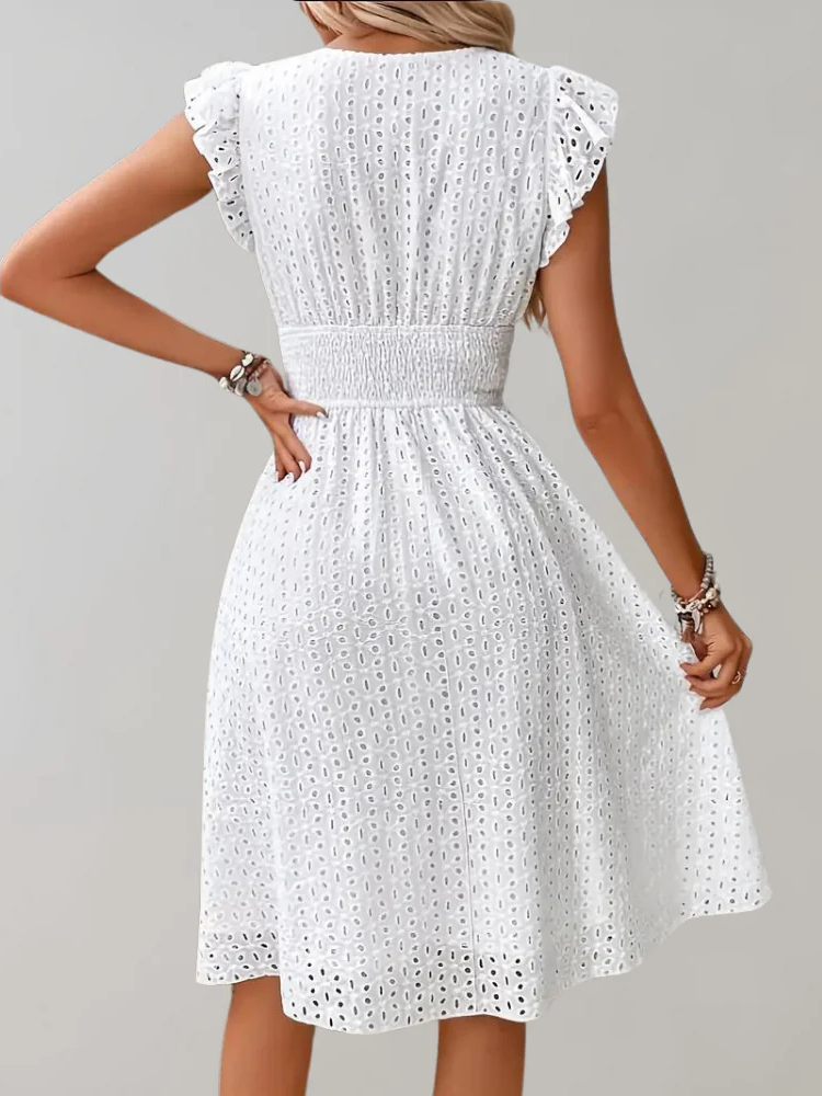 Noki | Women’s Dress | Sleeveless Ruffled Midi Fit