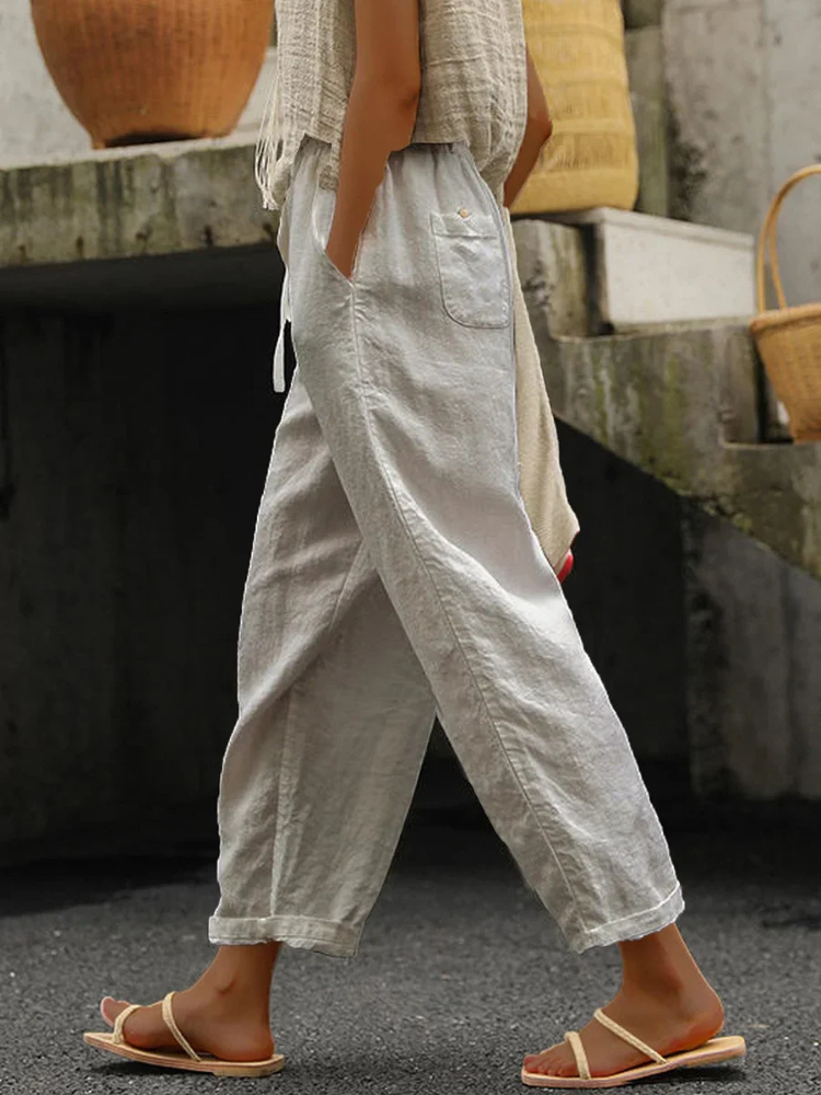 Elora | Women’s Cotton Pants | Relaxed & Timeless