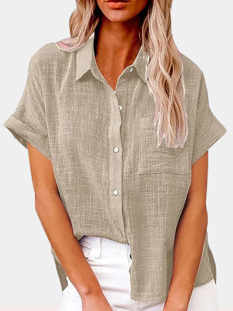 Annie | Women’s Blouse | Short-Sleeve Button Summer Fit