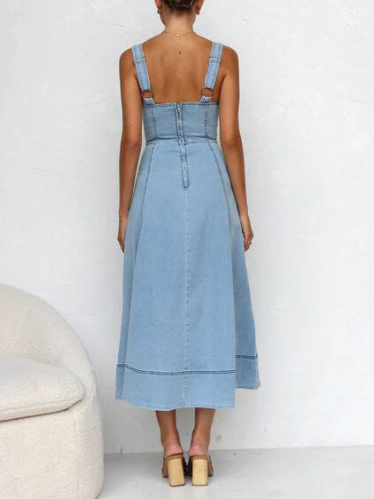Daphne | Women’s Denim Dress | Mid-Length Adjustable
