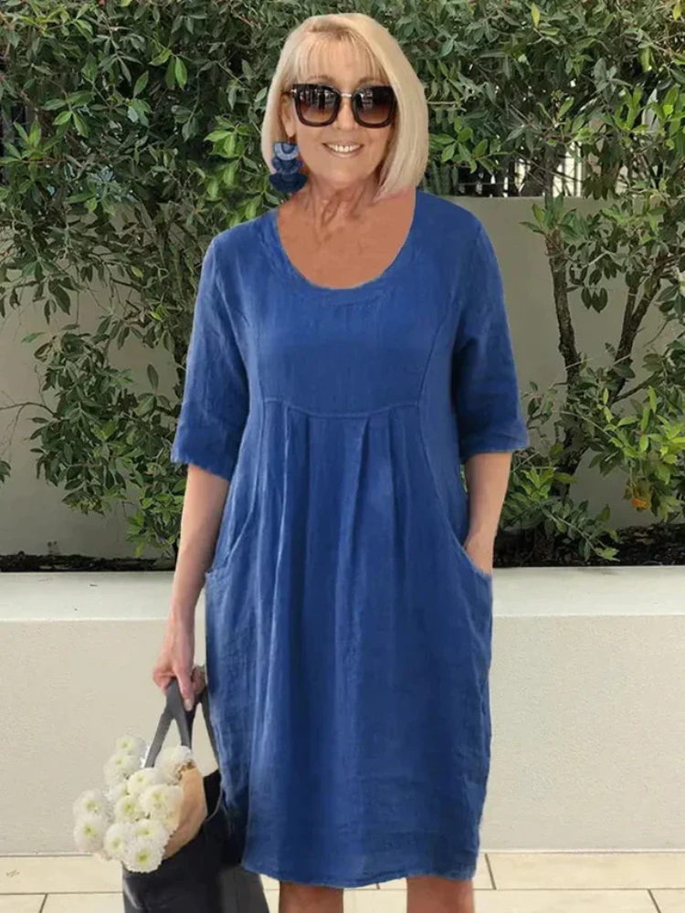 Claire | Women’s Midi Dress | Cotton Blend with Pockets