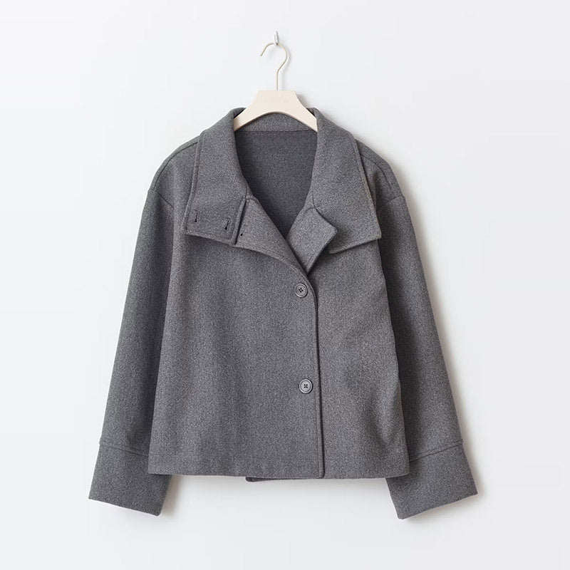 Women’s Short Coat – Double-Breasted with Buttons