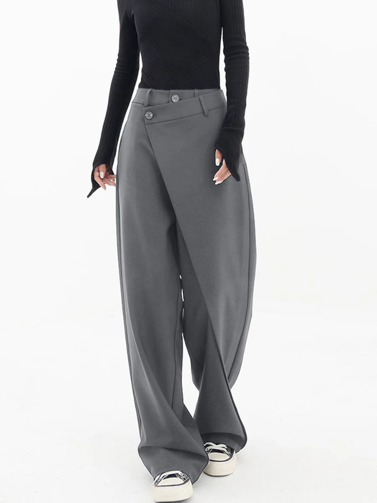 Elina | Women’s Wide-Leg Dress Pants | Asymmetrical & Elegant