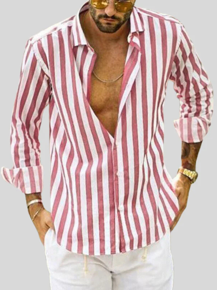 Lian | Men’s Striped Shirt | Linen & Relaxed Style