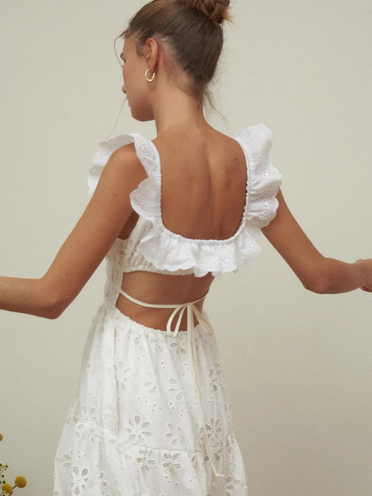 Charline | Women’s Maxi Dress | Backless Slit