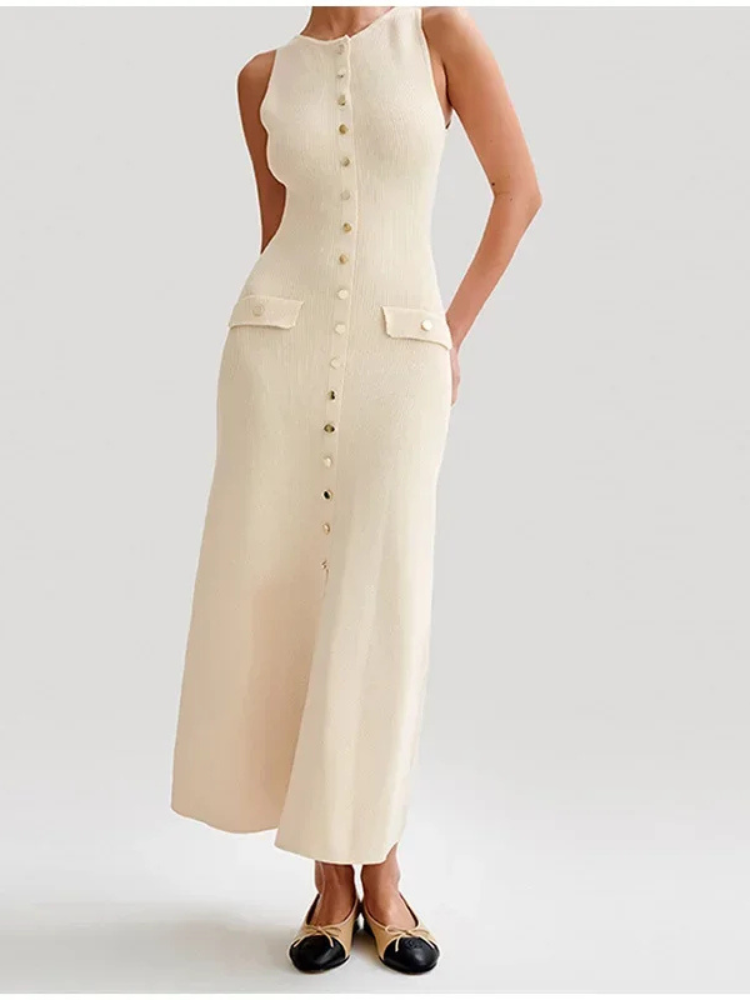 Elanora | Women’s Maxi Dress | Knitted Button-Up